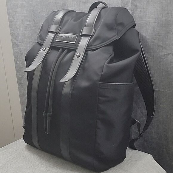 MioMojo Orlando VEGAN Black Leather Backpack -  Minimalist, Nylon, Recycled main image 11